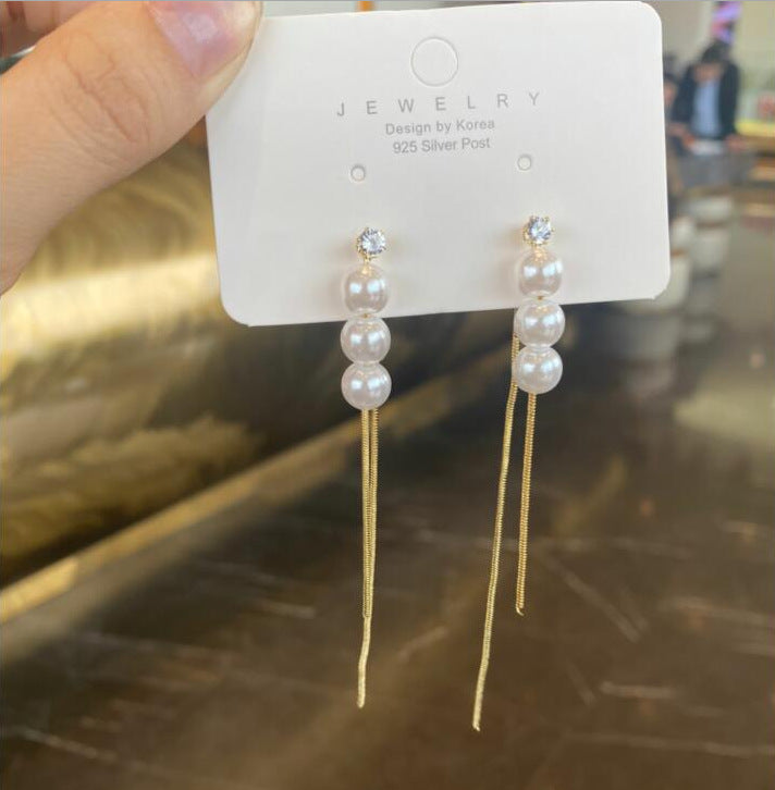 925 Silver Geometric Pearl Earrings for Women