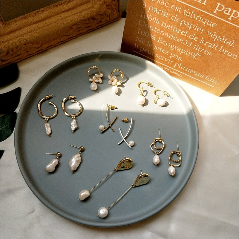 Korean DDP Style Natural Freshwater Pearl Earrings