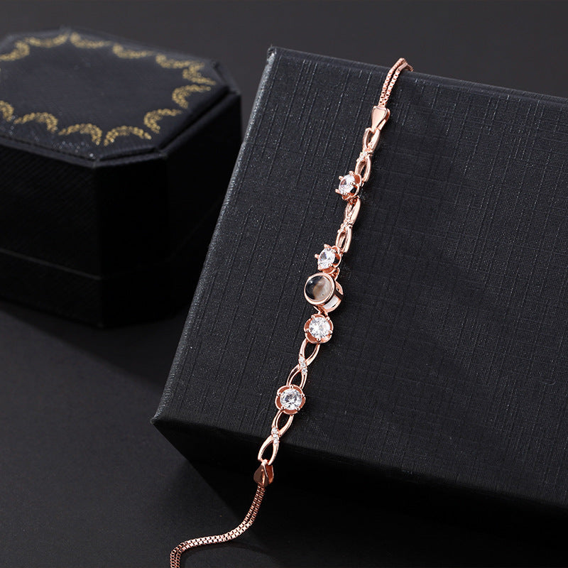 S925 Silver Infinite Love Projection Bracelet with Custom Name