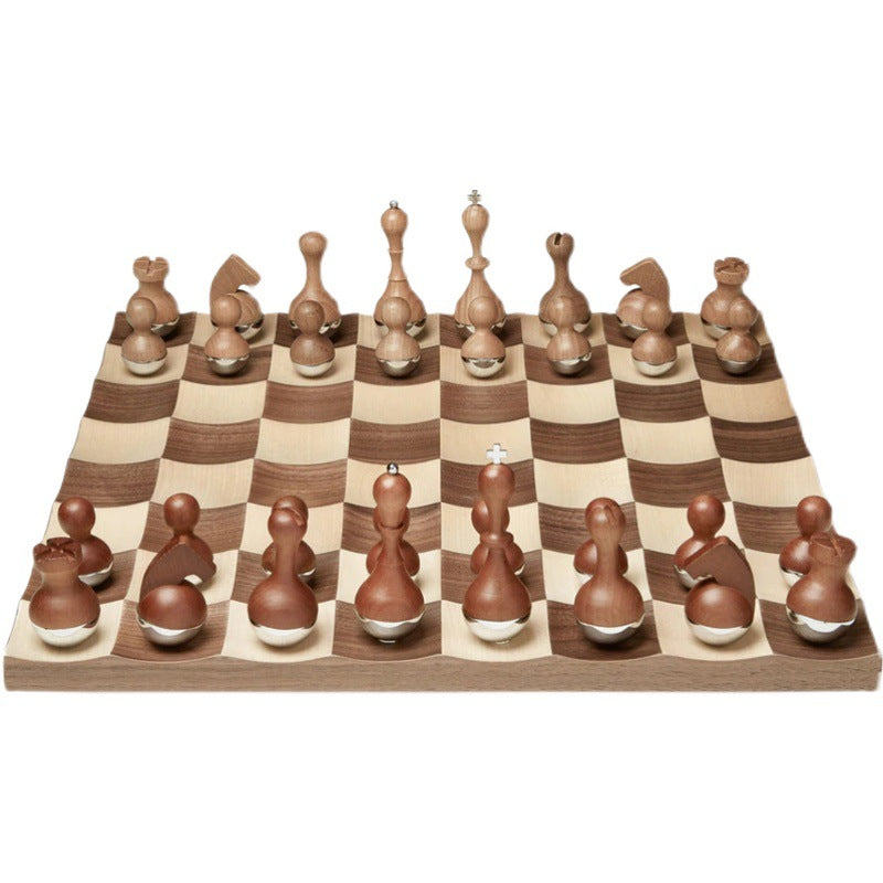High-End Wooden Creative Chess Set for Home Decor