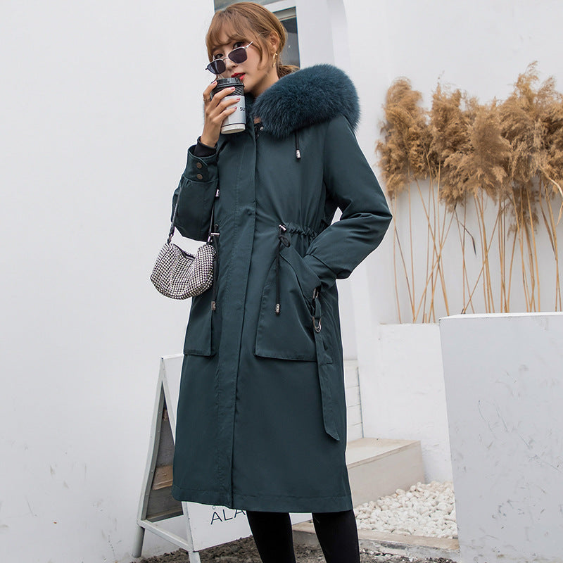 Women’s Mid-Length Slim Fit Parka with Removable Lining