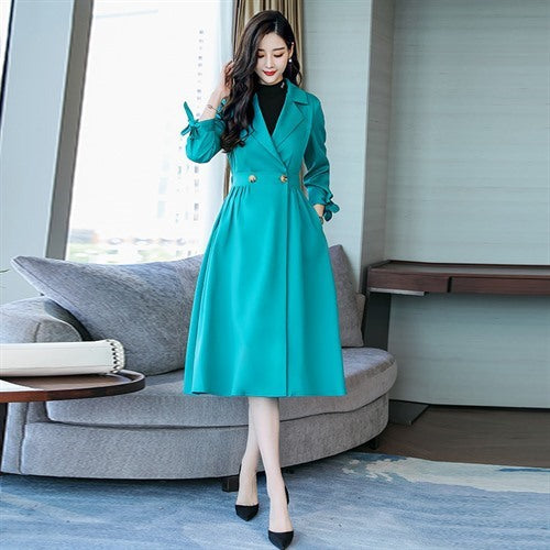 Women's Mid-Length Double-Breasted Coat