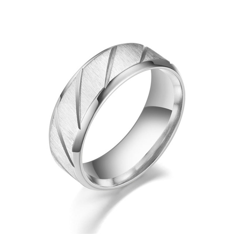Double Bevel Stainless Steel Ring for Men and Women