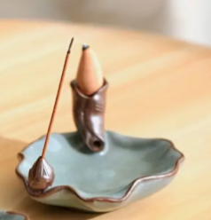 Mountain & Water Ceramic Incense Burner for Decor