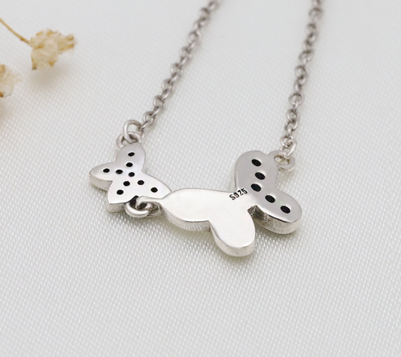 Diamond Butterfly Necklace with Dual Design