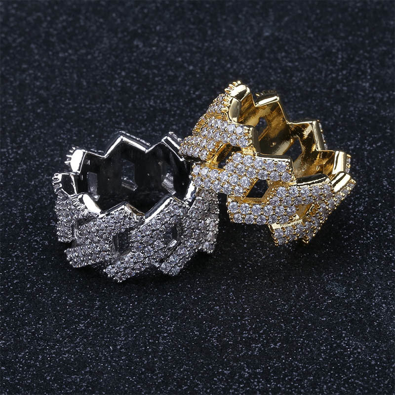 Men's Diamond Hip-Hop Ring with Zircon Stones