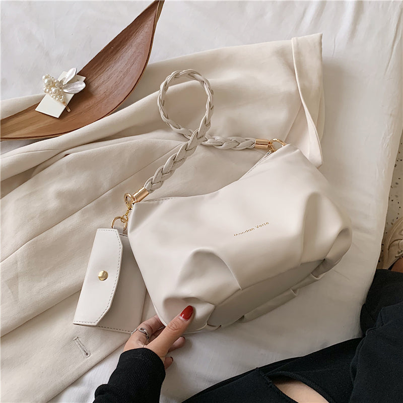 Pleated Bucket Bag for Women