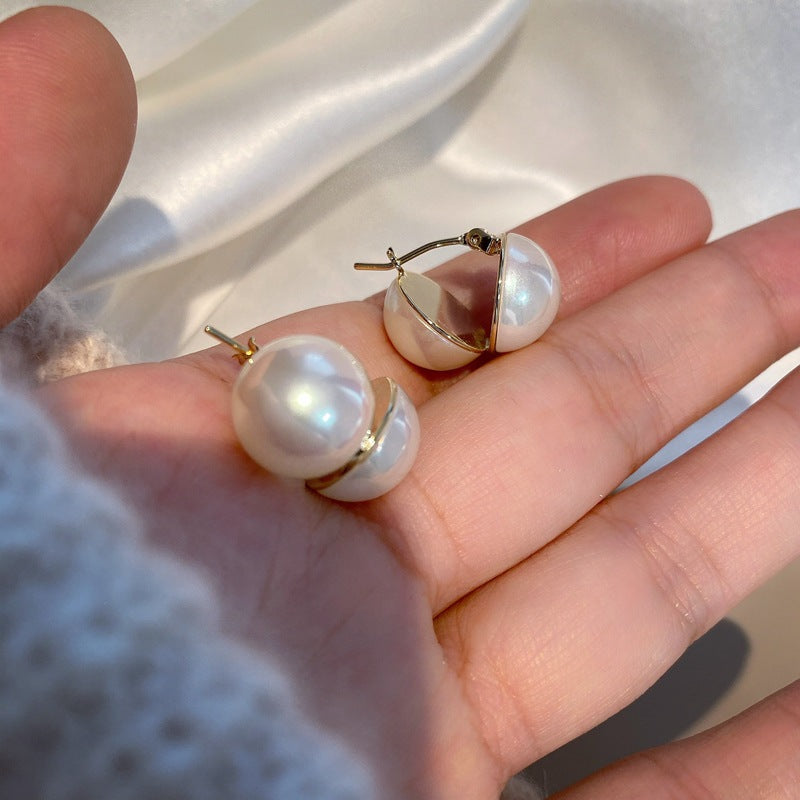 Vintage 925 Silver Pearl Earrings for Women