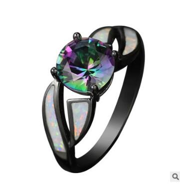 Colorful Black Square Ring