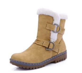 Belt Buckle Flat Martin Short Snow Boots