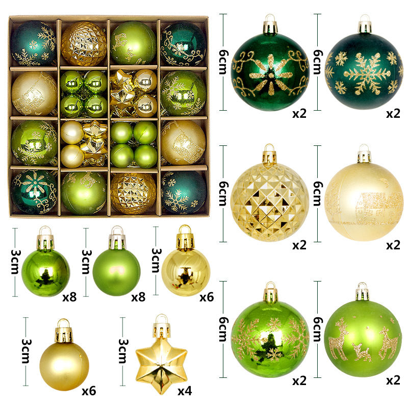 44pcs Christmas Ornaments Set with Decorative Balls