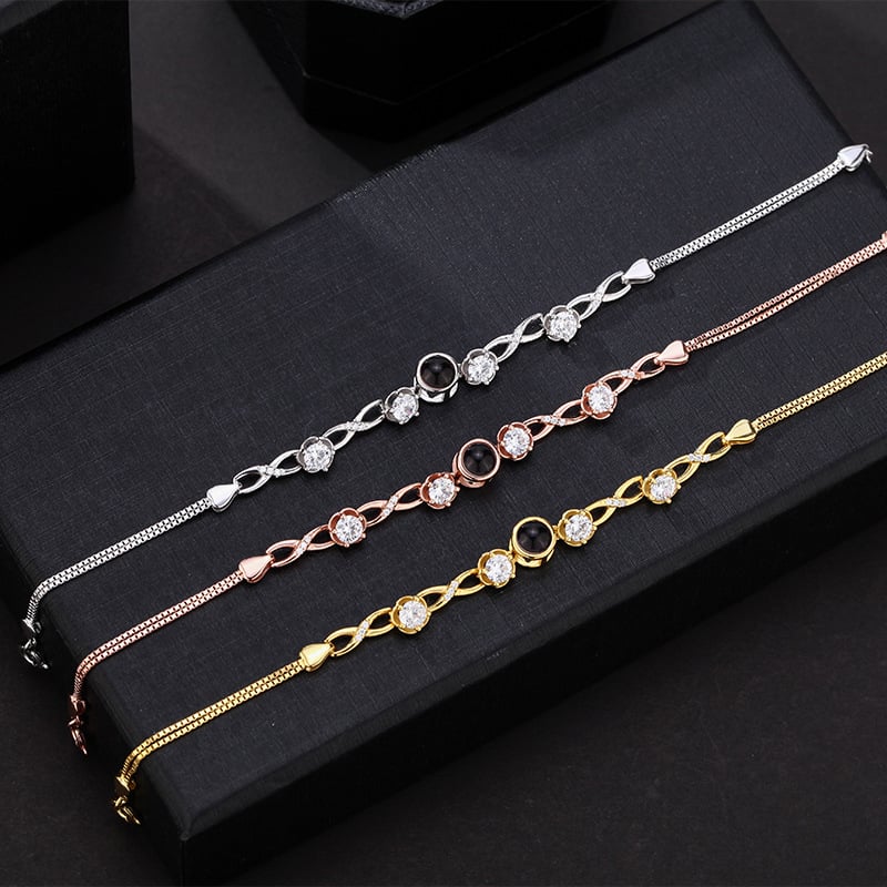 S925 Silver Infinite Love Projection Bracelet with Custom Name