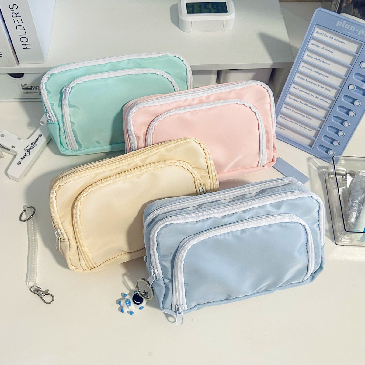 Large Capacity Pencil Bag with Front Window Design
