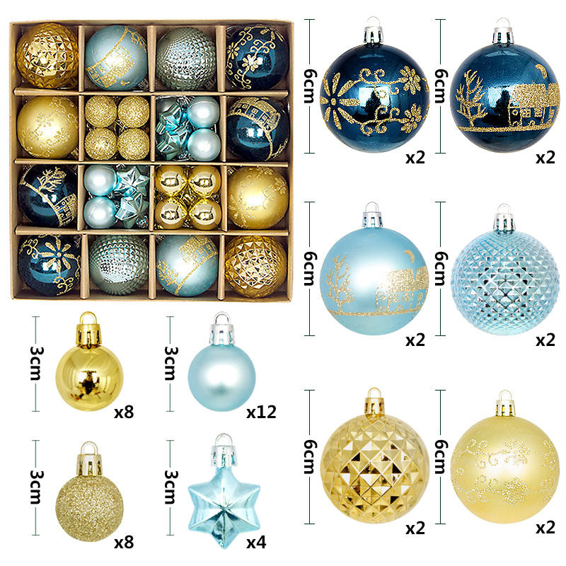 44pcs Christmas Ornaments Set with Decorative Balls