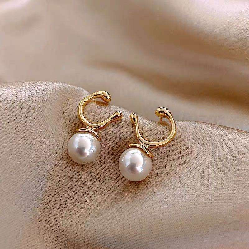 Vintage 925 Silver Pearl Earrings for Women