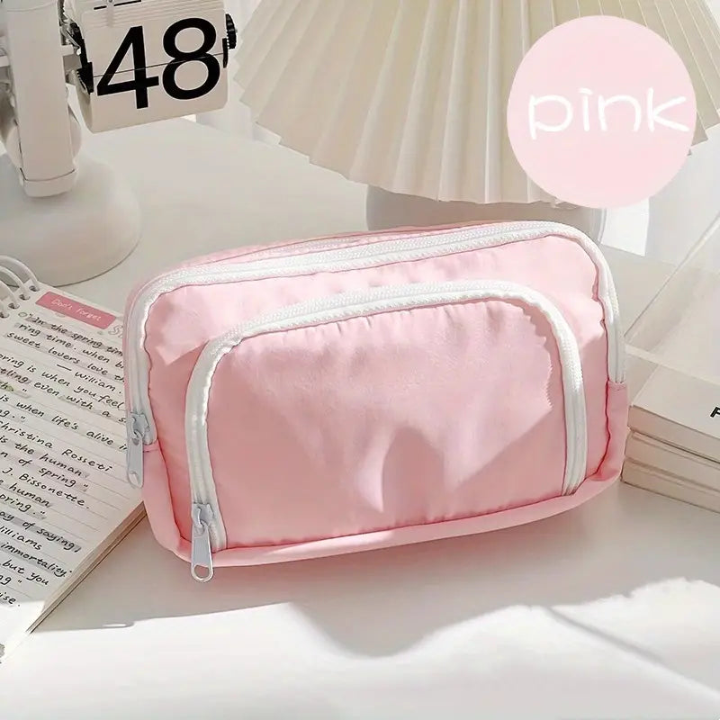 Large Capacity Pencil Bag with Front Window Design