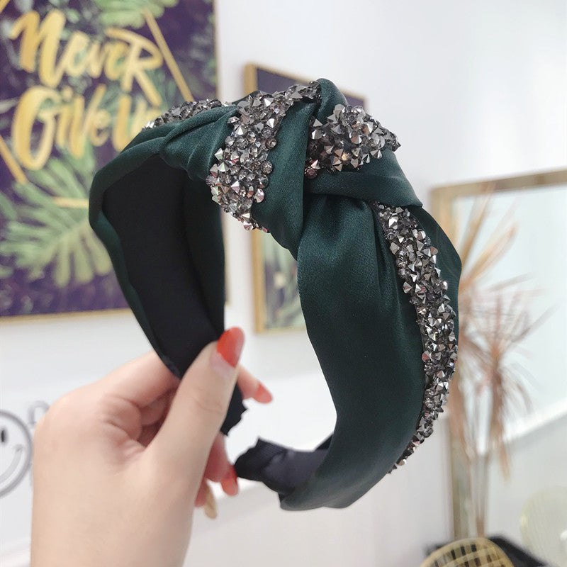 Korean Style Simple Gem-Embellished Hairband Headband