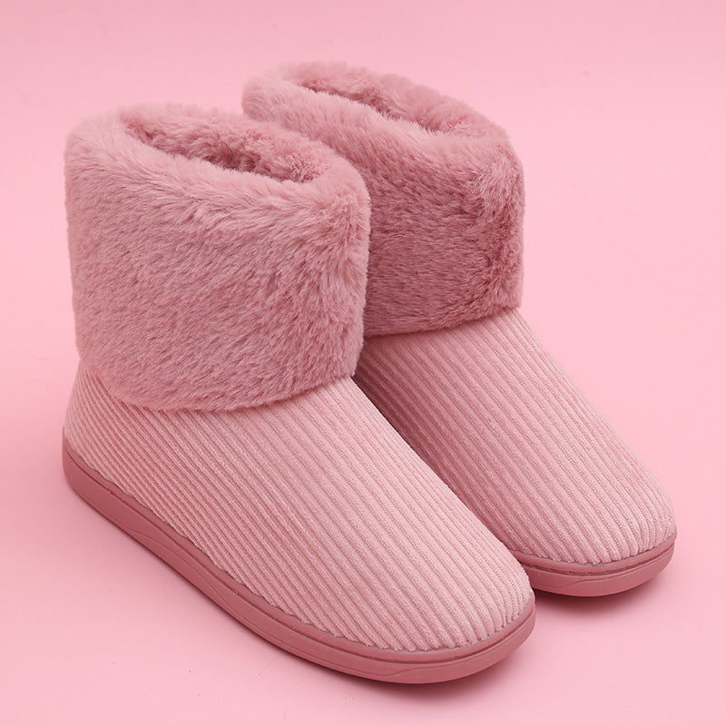 High-Top Plush Cotton Slippers for Couples (Winter)