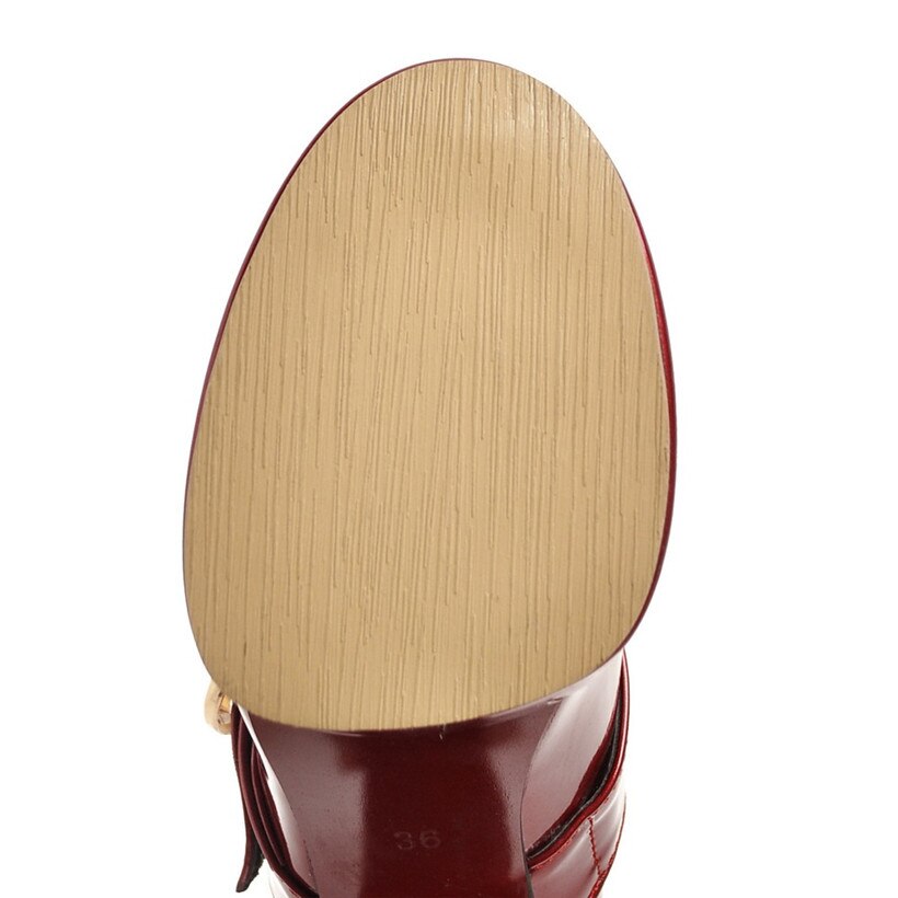 Women's Chunky Heeled Shoes with Buckle (Sizes 40-48)