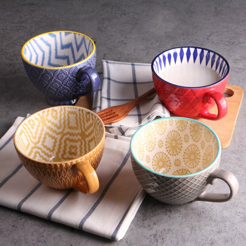 Creative Hand-Painted Ceramic Mug for Breakfast