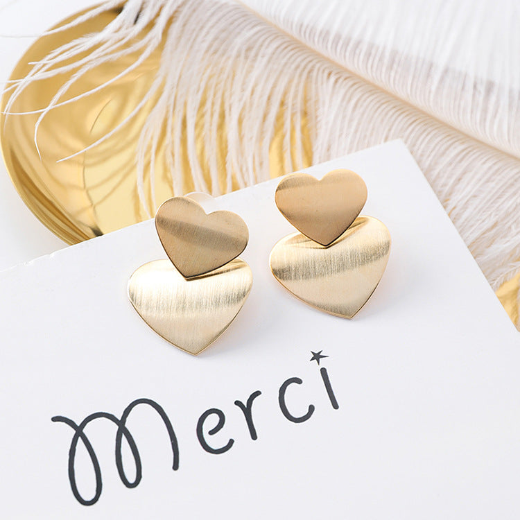 Heart Earrings - Metal Heart Drop Accessories