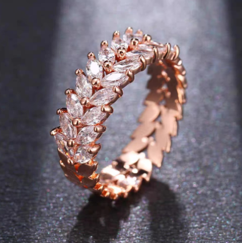 Women's Copper Zircon Ring