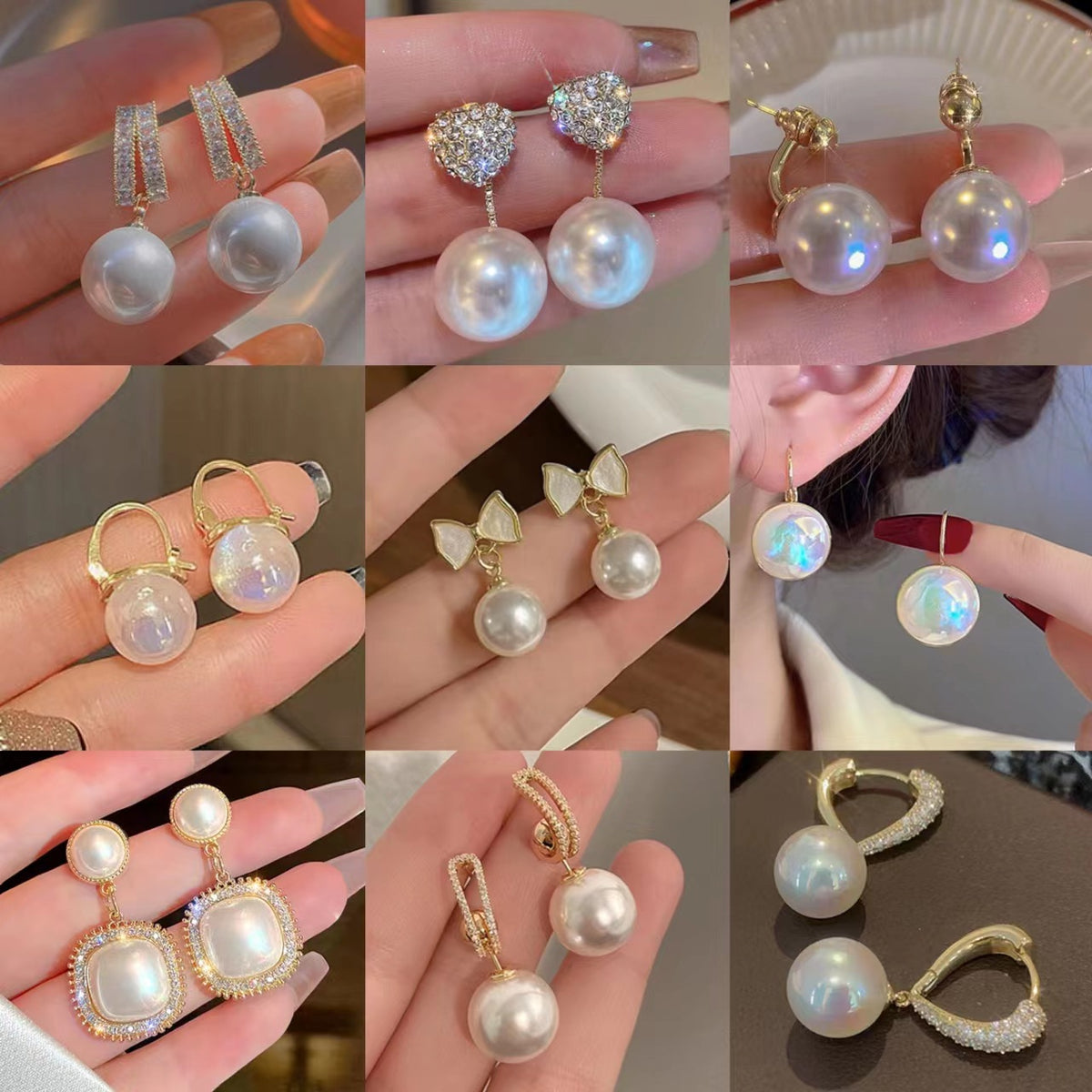 Vintage 925 Silver Pearl Earrings for Women