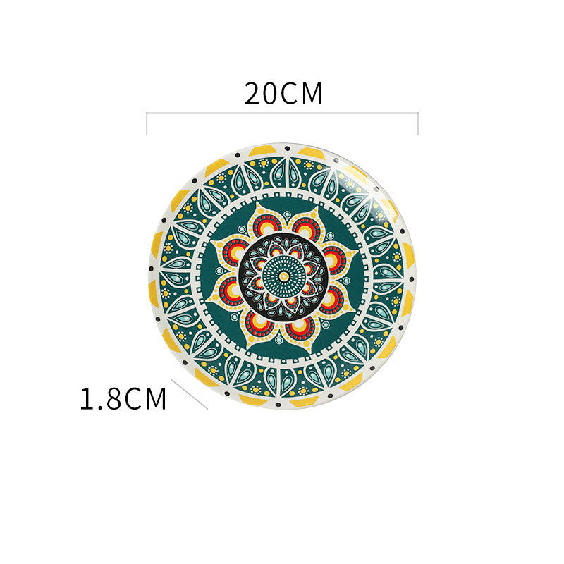 Bohemian Hand-Painted Ceramic Decorative Plate