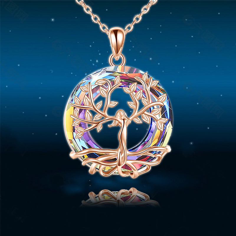 Women's Metal Tree of Life Round Pendant Necklace