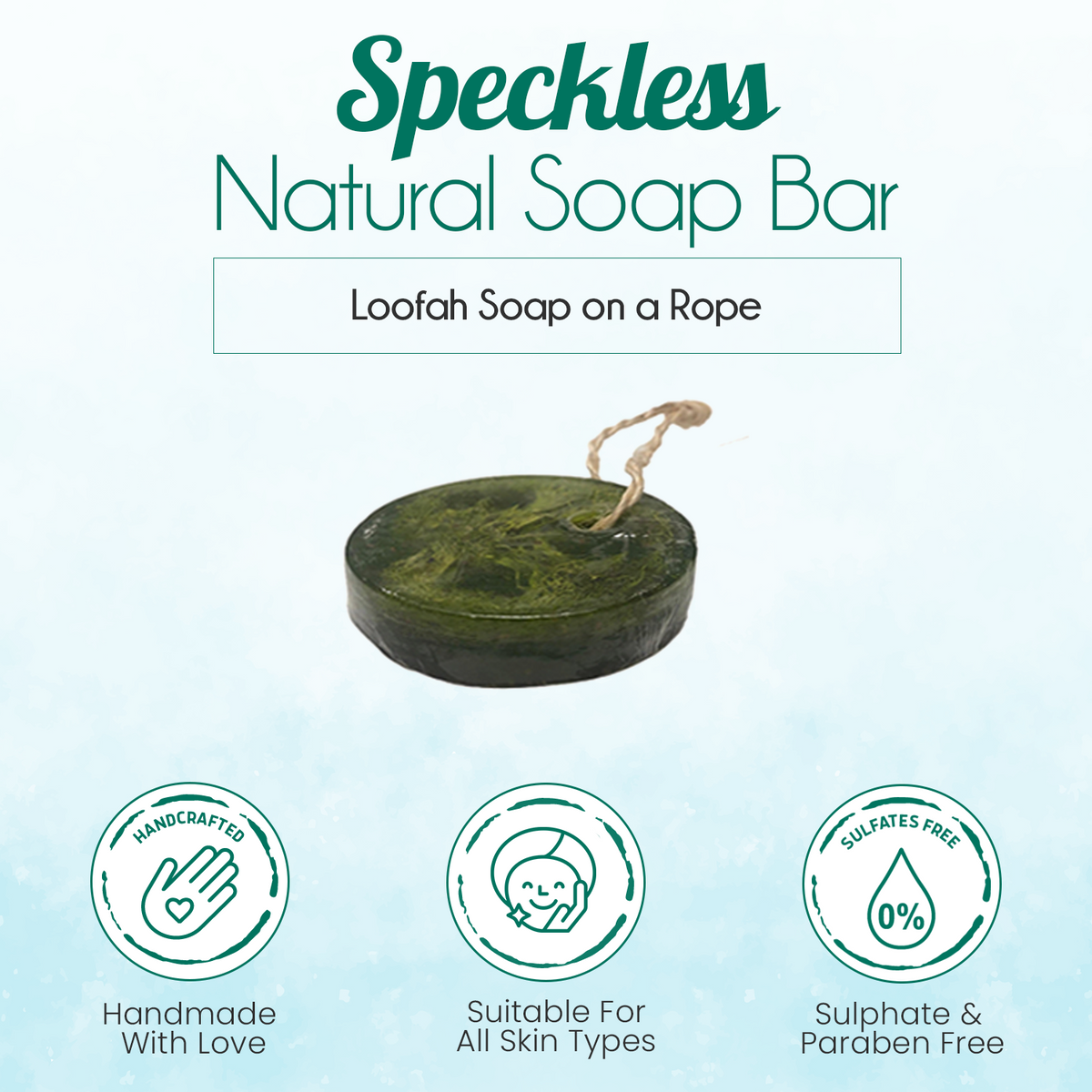 Speckless Soap Bar. Chia, Lemon, Parsley, and Coconut Oil.