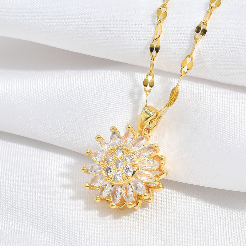 Rotatable Sunflower Necklace for Women - Chic Design
