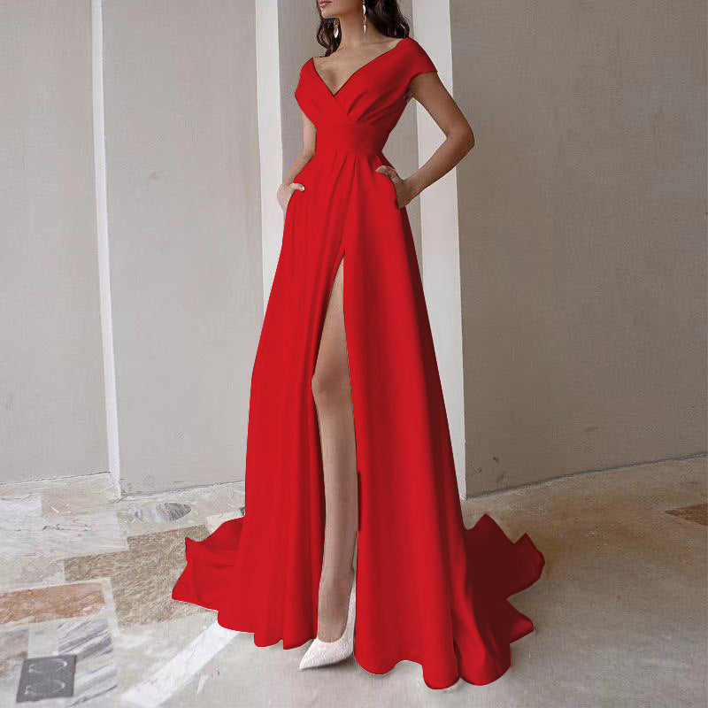 Ruffled Midi Dress in Red/Black/White
