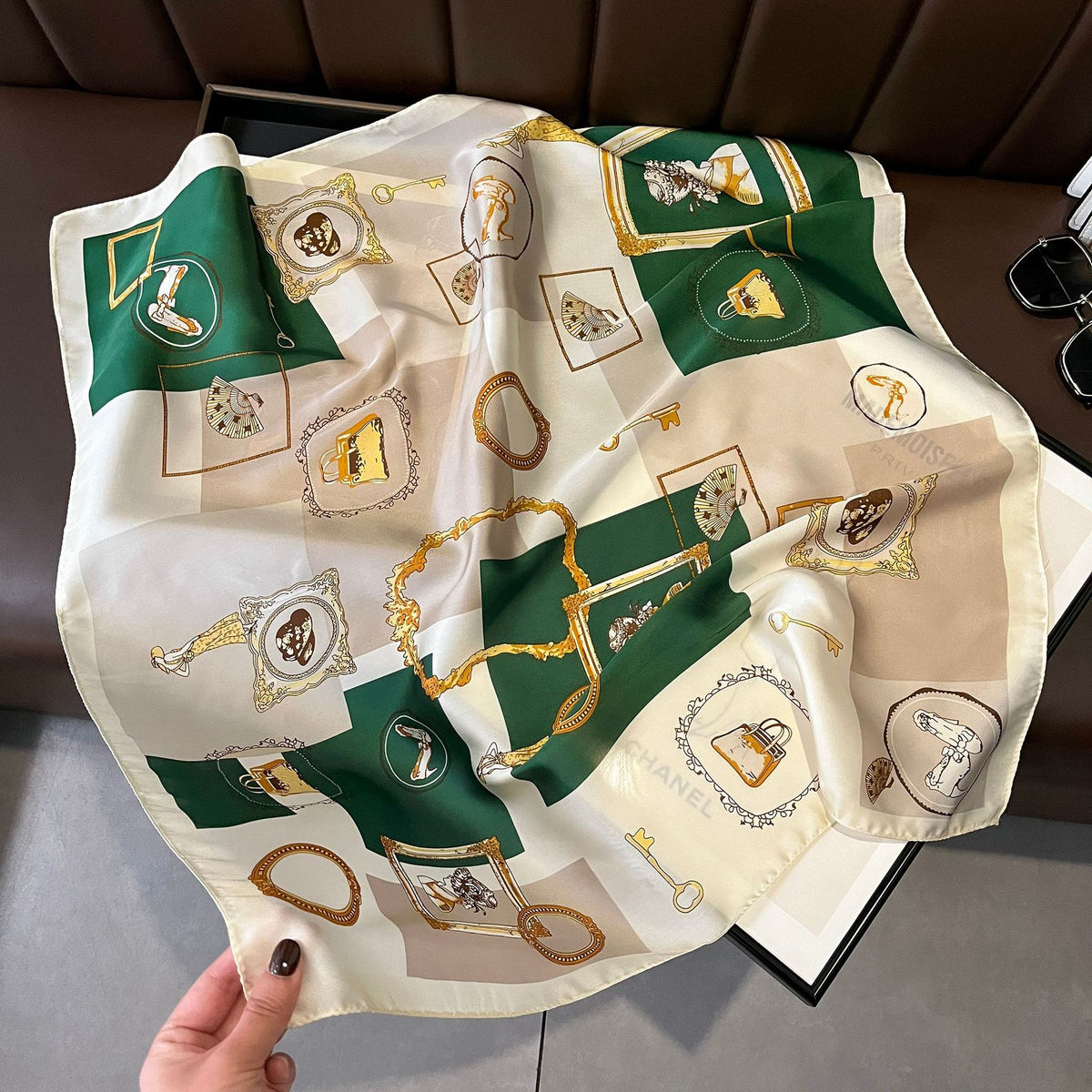 Vintage Silk Scarf - French Style 70cm Square Scarf