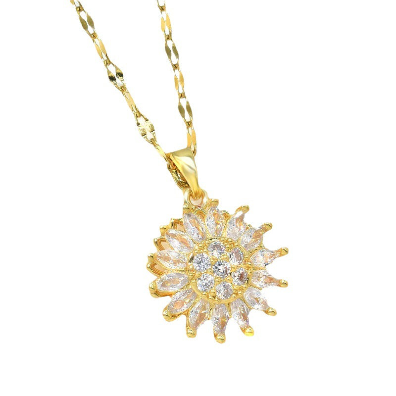 Rotatable Sunflower Necklace for Women - Chic Design