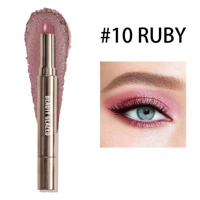 10 Color Double Ended Eyeshadow Stick with Brush