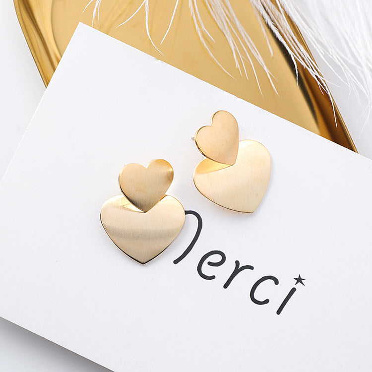 Heart Earrings - Metal Heart Drop Accessories