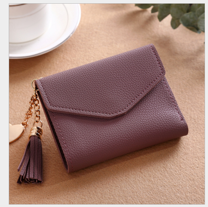 Women's Short Korean Style Tassel Wallet Clutch