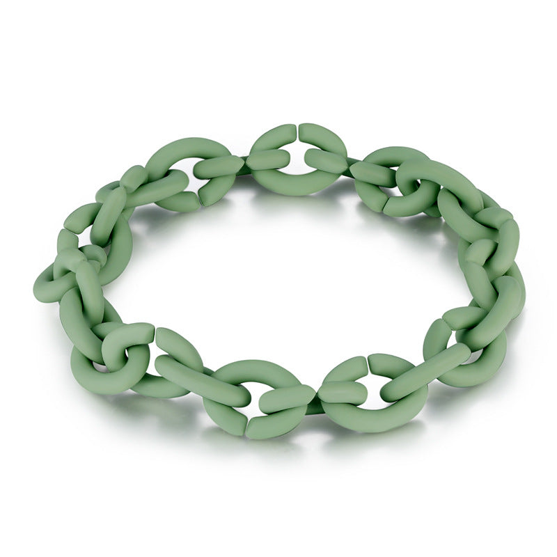 Morandi Solid Rubber DIY Woven Silicone Women's Bracelet