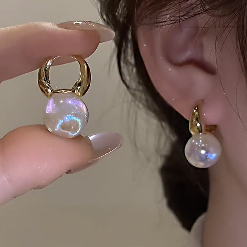 Vintage 925 Silver Pearl Earrings for Women