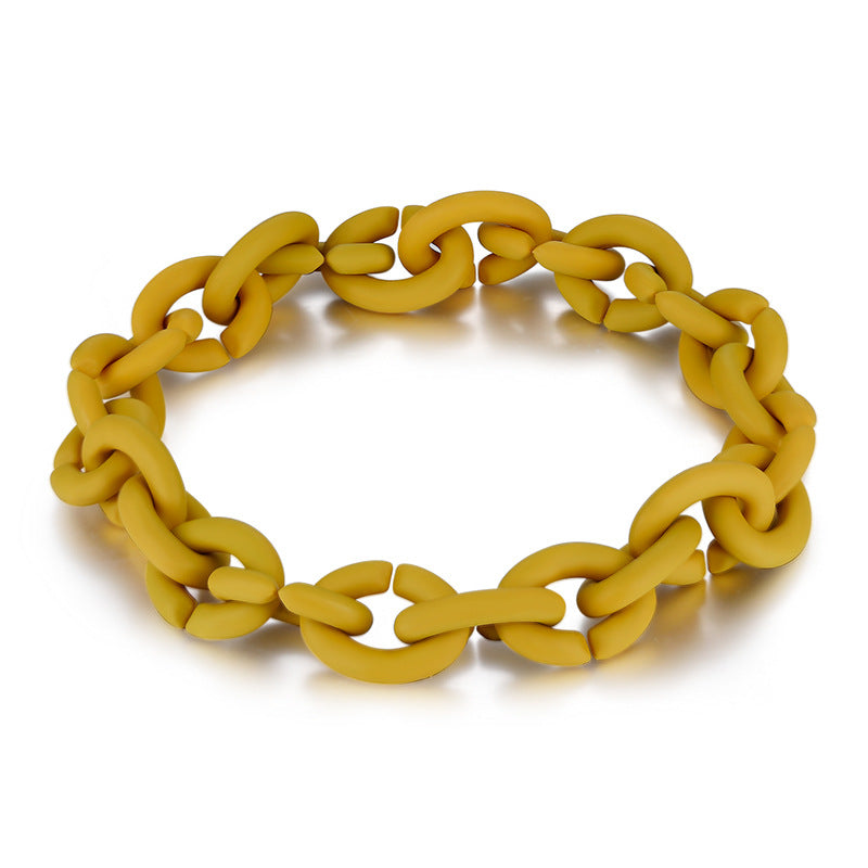 Morandi Solid Rubber DIY Woven Silicone Women's Bracelet