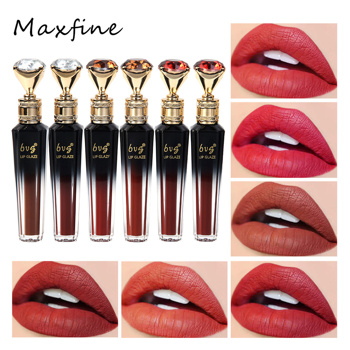 BVG Diamond Lip Gloss Set - Velvet Matte Liquid Lipstick