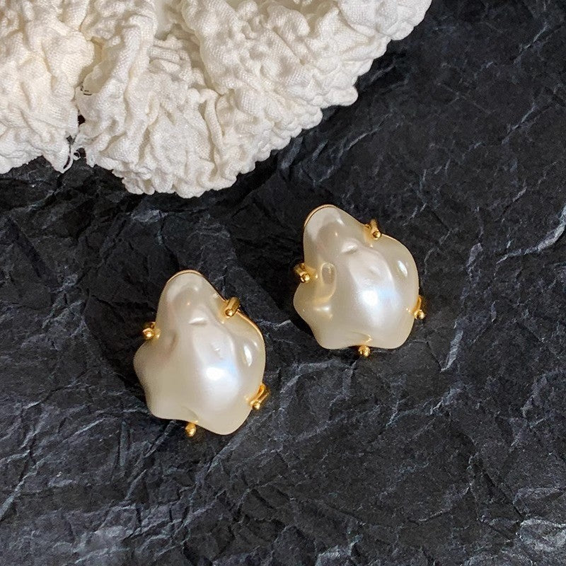 Vintage 925 Silver Pearl Earrings for Women