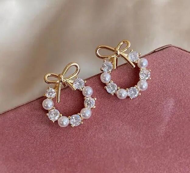 925 Silver Geometric Pearl Earrings for Women
