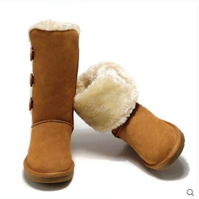 Winter Women's Mid-Calf Suede Snow Boots (Plus Size)