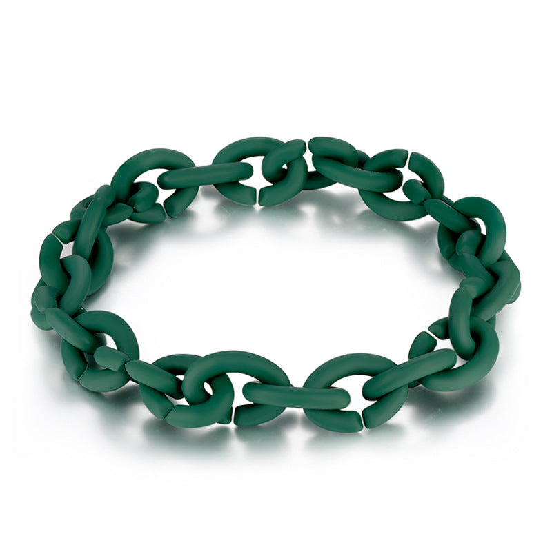Morandi Solid Rubber DIY Woven Silicone Women's Bracelet