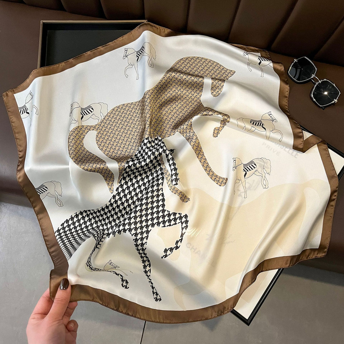 Vintage Silk Scarf - French Style 70cm Square Scarf