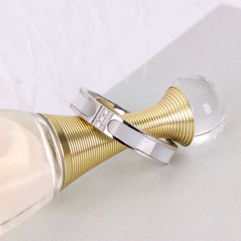 18K Rose Gold Plated Titanium Steel Shell Ring