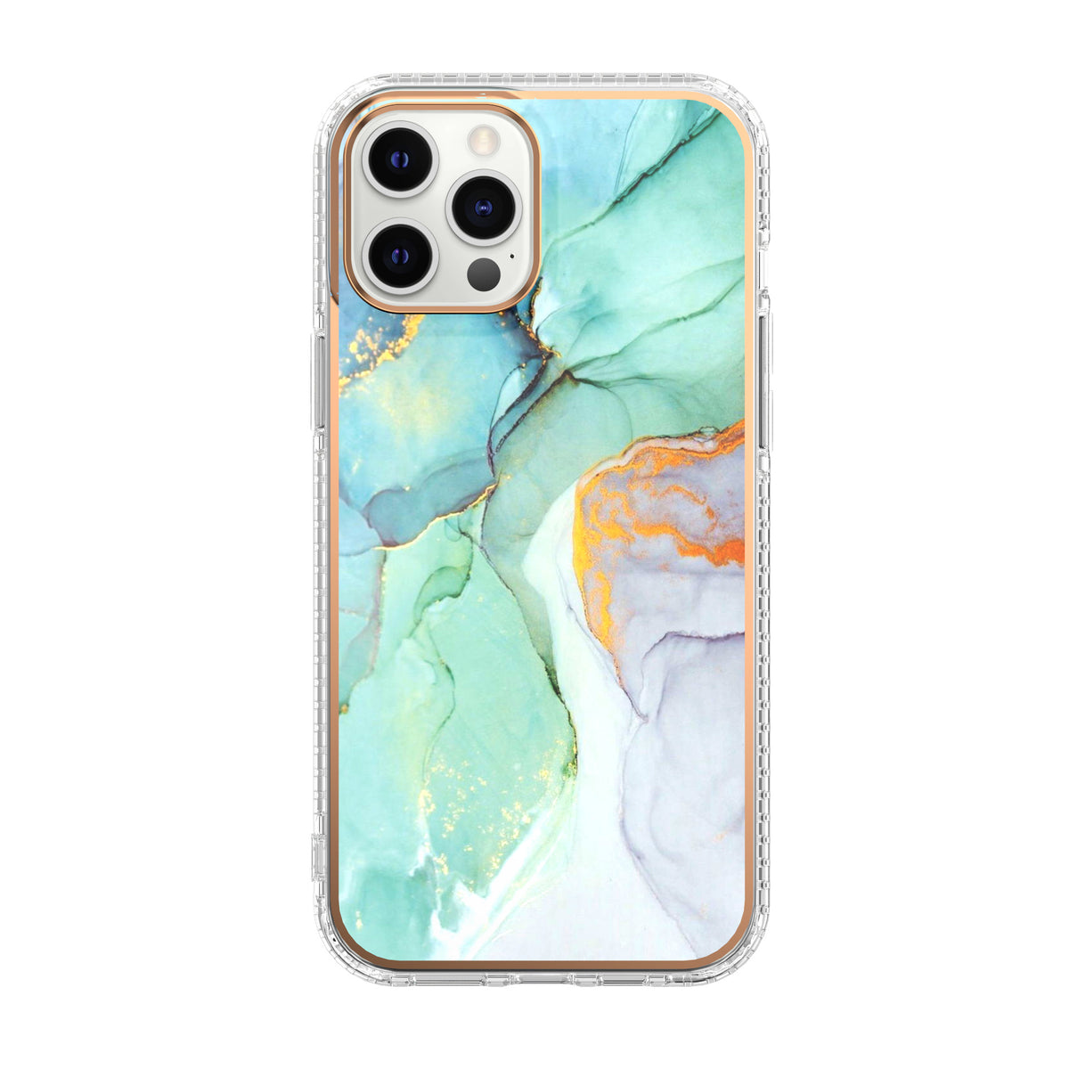 Mosaic Marble Pattern Floral Transparent Phone Case