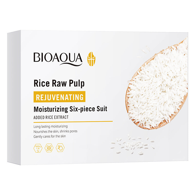 BIOAOUA Rice Skincare Set - 6 Pieces (Cross-Border Trade)