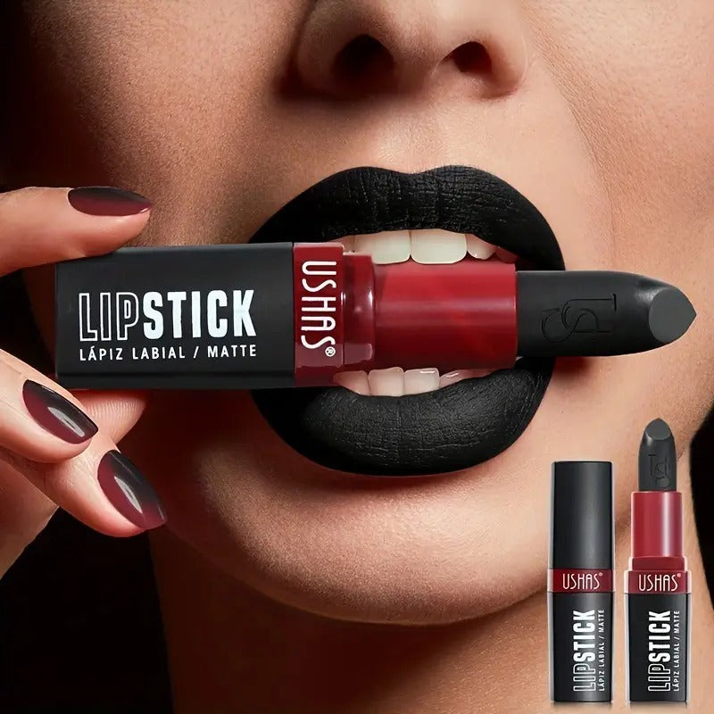 Black Waterproof Matte Lipstick - Long Lasting Gothic Style